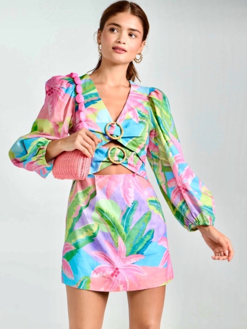 πΊπHPππΊ NWT Farm Rio Beach Vibe Mini Dress - Picture 2 of 16